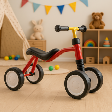 Rotes Dreirad für Kinder, Lauflernfahrzeug mit Gummireifen, Sicher und Stabil, Ab 1,5 Jahren (Copy)